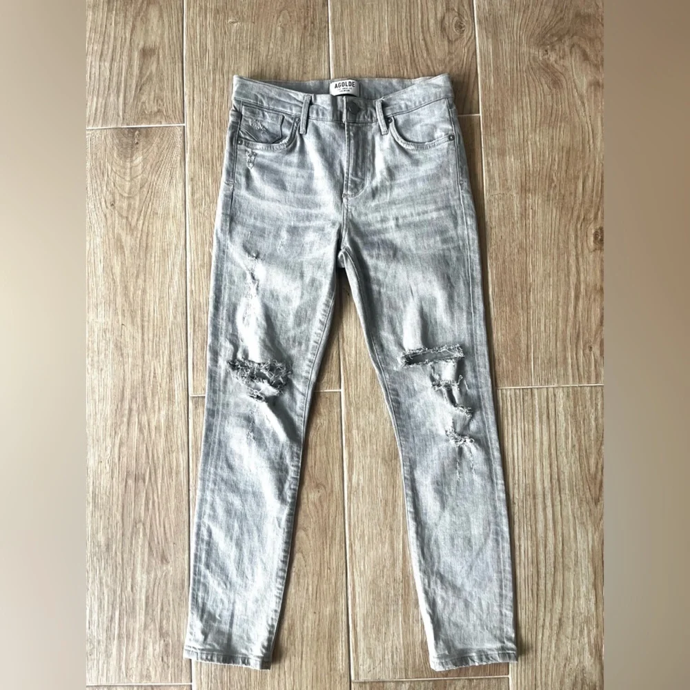 AGOLDE Sophie High Rise Skinny Jean in Gray
